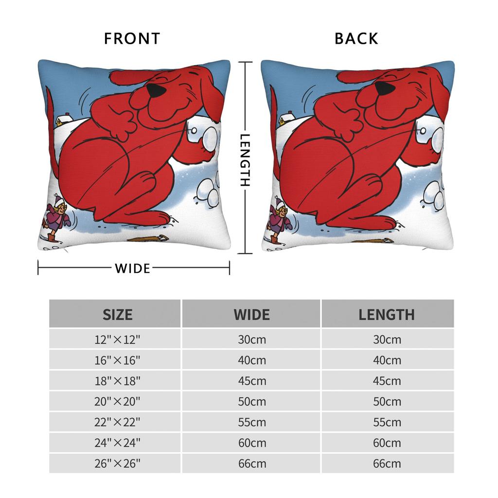 C-Clifford the Big Red Dog Pillow Case Novelty Pillow Cover Soft Pillowcases For Chair Sofa Home Decor