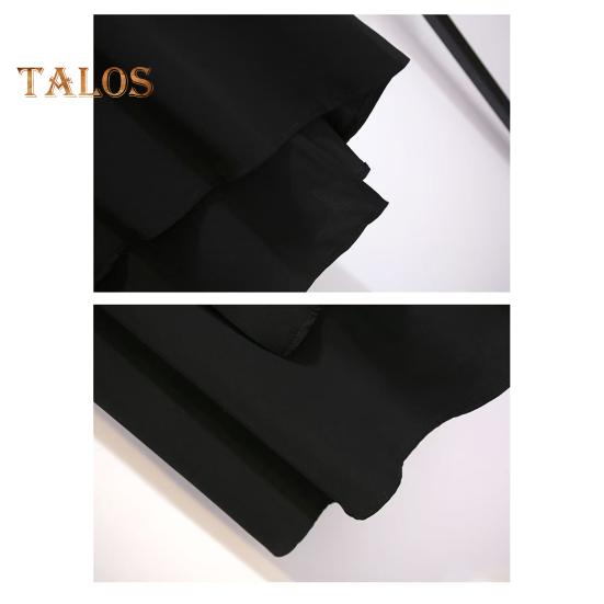 Midirock mit hoher Taille, Knöpfen, Dekor, unregelmäßiger A-Linien-Rock mit großem Saum, einfarbig, dünner Sommerrock