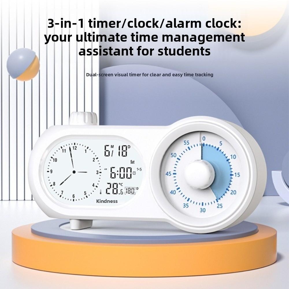 Visual Display Time Manager Dual Screen Countdown Timer New Alarm Clock  Student Time Management