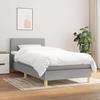 Maison Exclusive - Bed Slatted Base and Mattress Light Grey 90x190 Cm Fabric