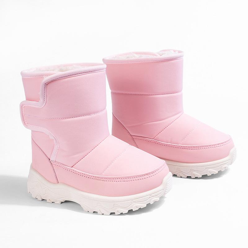 Winter new girls boots thickened warm Velcro children's snow boots boys casual soft-soled sports cotton shoes