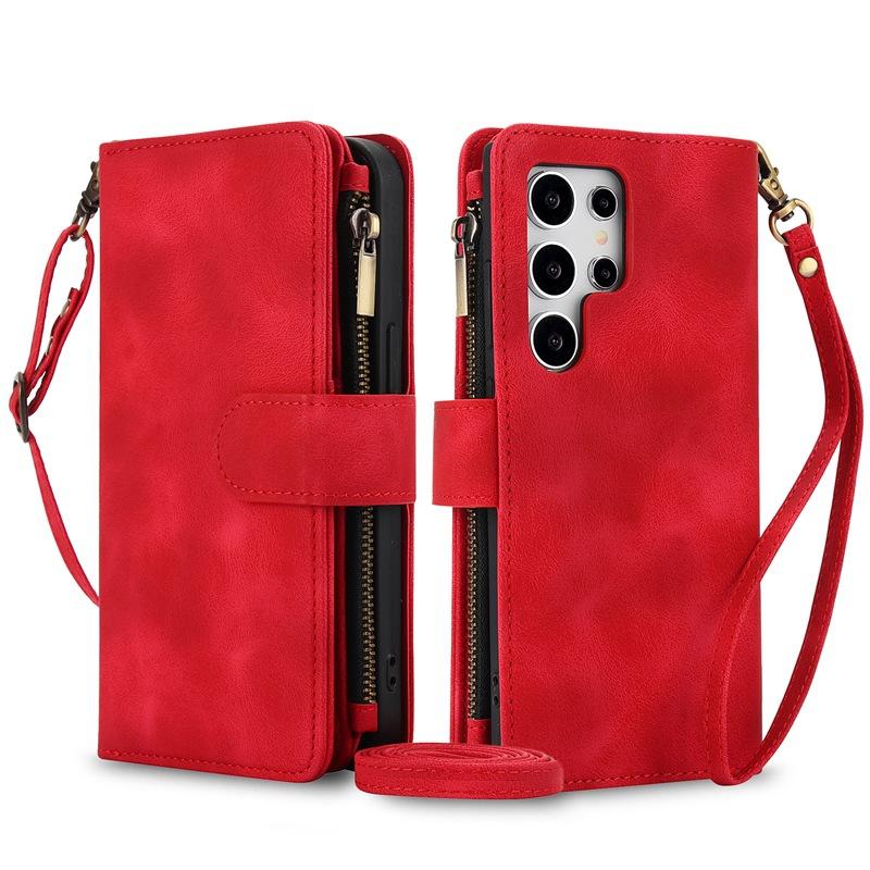 Luxury Crossbody Strap Leather Phone Case for Samsung Galaxy S26 Ultra S25 Edge S24 Plus S23 FE S22 S21 S20 Note 20 Card Wallet