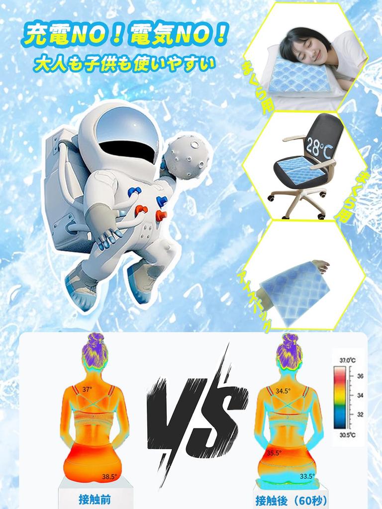 Ice Ice Heat Stroke Prevention Naturally At the Same PCM As a Neck Cooling No For Adults and Summer Heat Relief Item Pillow, Pack, [Freezes 28°C