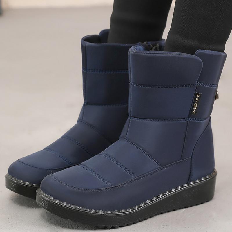 Snow Boots Woman 2025 Trend Women Shoes Platform Shoes Woman Plush Mid Women's High Boots New Botas Mujer Winter Ladies Boots