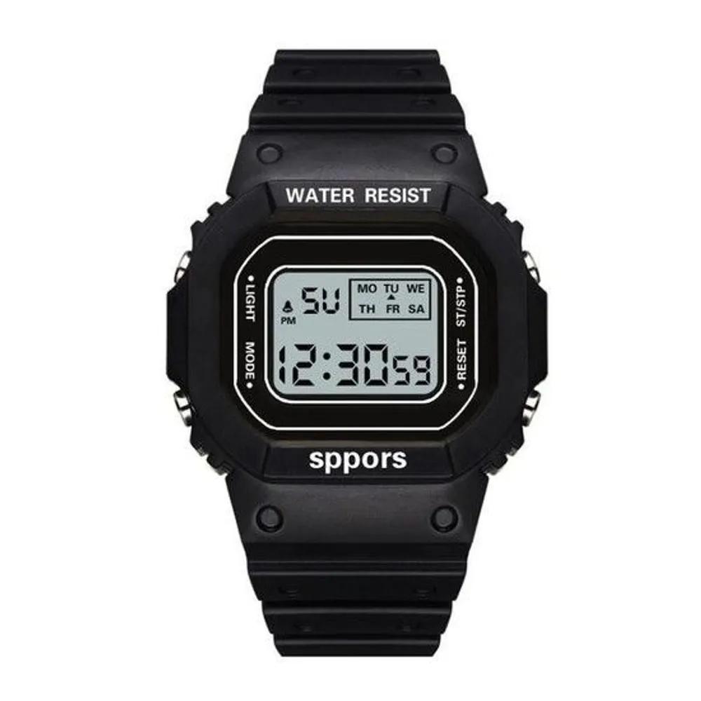 Digital rubber watch electronic wristwatch (47969720) black