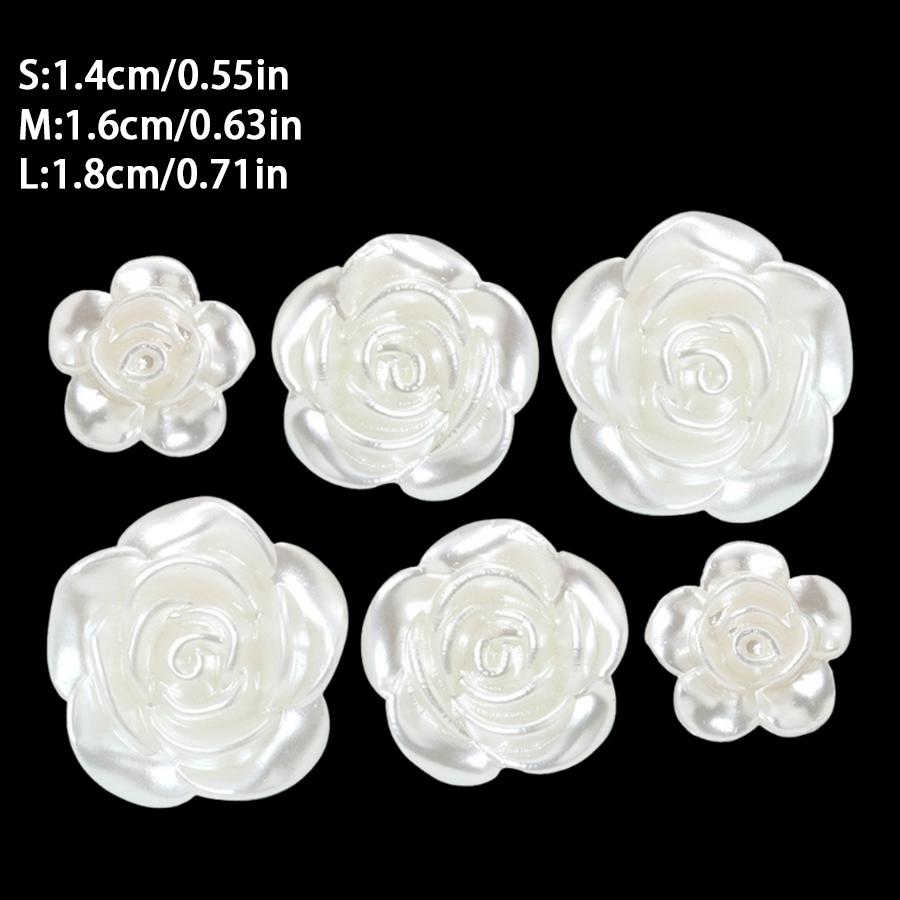 10/20pcs Plastic White Rose Shaped Pearl Button Decoration Accessories for Knitwear Shirt DIY Handicraft Sewing Art Supplies XJM