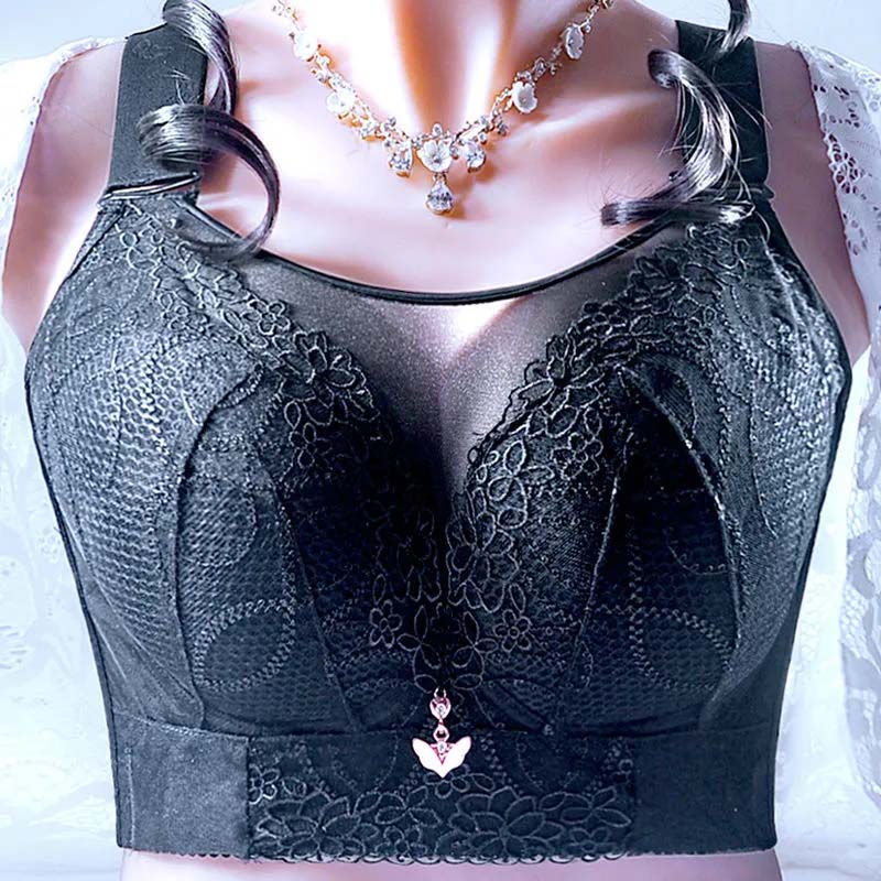 Large Size Thin Section No Steel Ring Underwear Women Receive Auxiliary Breasts 6-breasted Breathable Bra Gathered On The Support Full Cup Bra CDE