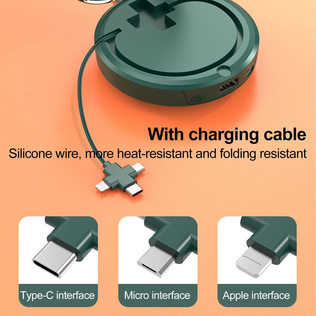 Multifunctional Hand Warmer 2 Temperature Modes Fast Heating 3 In 1 Mini Portable Makeup Mirror