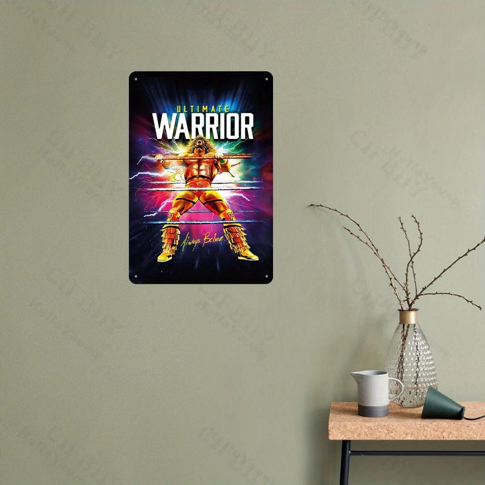Gorgeous Ultimate Warrior Always Believe Metal Wall Art, with Its 8x12 - inch Dimensions, a Stunning Wrestling Poster