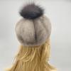 Mink Fur Hats for Women Brim Pompom Hat Winter Warm Solid Genuine Luxury Fur Baseball Cap High Quality Female Stylish Headwear