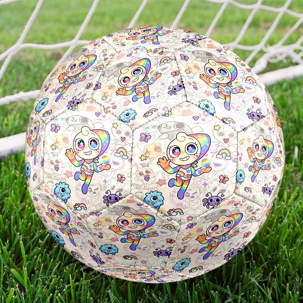 Dandy's World Print Size 5 Soccer Ball, Standard Match Football for Sports Game and Team Practice, Ideal Gift for Soccer Fans