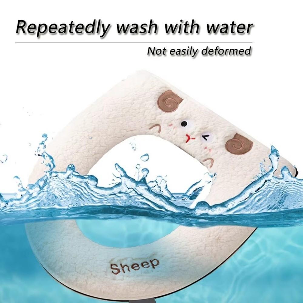 Washable Toilet Seat Cover Lamb Wool Plush Toilet Seat Universal Toilet Seat Cushion