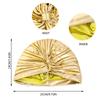 New Unisex Vintage Metallic Turban Headband Cross Twist Arab India Pleated Head Wrap Ramadan Beanies Hats Muslim Chemo Cap