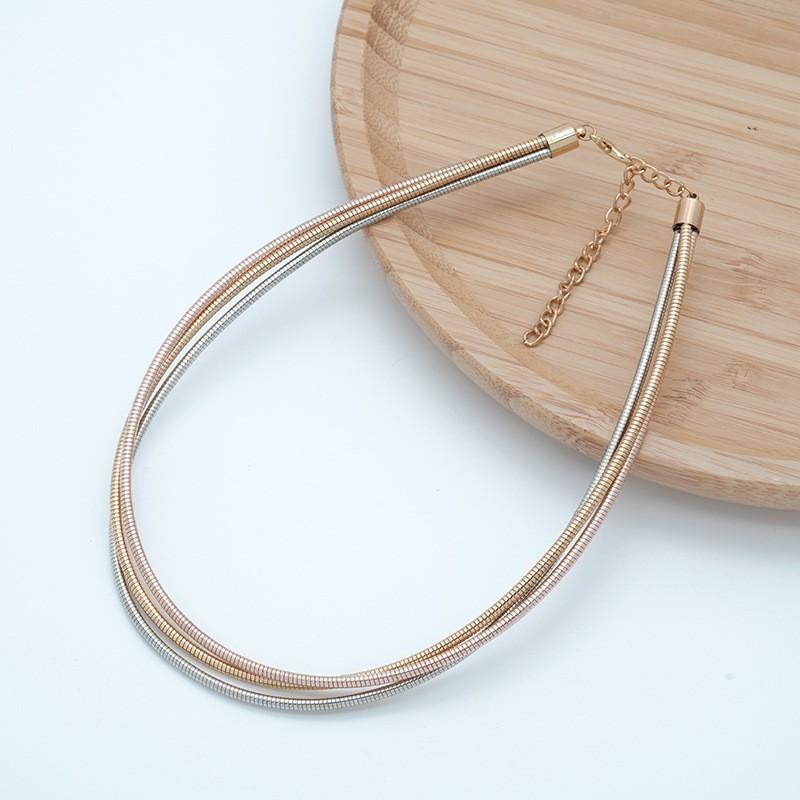 Style Versatile Flat Snake Bone Clavicle Chain Bracelet Earrings Advanced Sense Multi-Layer Personality Trendy Cool Jewelry