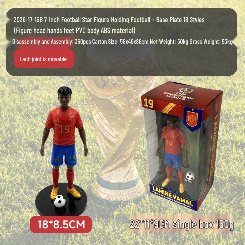 2026 World Cup Soccer Stars Figurines: CR7, Messi, Neymar, Mbappé Dolls