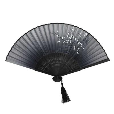 Silk Crafted with a White Plum Blossom Print and Black Perfect for Heat and Includes a Single Tassel and Available In Black for Men and Japanese-style
