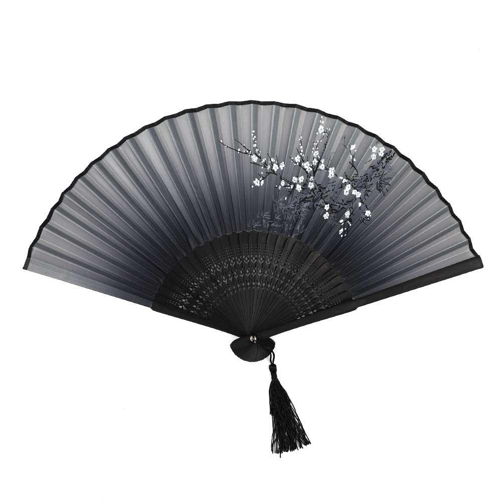 Silk Crafted with a White Plum Blossom Print and Black Perfect for Heat and Includes a Single Tassel and Available In Black for Men and Japanese-style