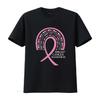 Breast Cancer Awareness Rainbow Ribbon With Women S Plus Size T Shirt Black 2X Large Vintage Washed Soft Casual