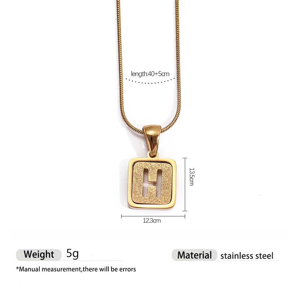 Stainless Steel Electroplated 26-Letter Pendant Necklace with Round Snake Chain