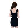 Chic Spicy Girl Sexy Camisole Dress: Slimming Waist-Cinching Pleated Mesh Hip Wrap Skirt