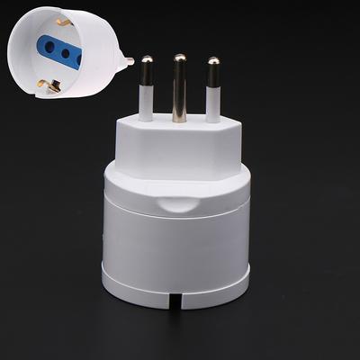 1 enchufe de alimentación CA de 250 V, enchufe europeo de la UE a estándar italiano, adaptador de corriente, convertidor de viaje de 10 A.