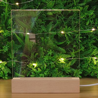 Kreativer LED Holz Display Sockel Rechteck Kristall USB Beleuchteter Ständer für Resin Art Dekorative Verzierung Kindergeschenke