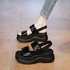 Summer JX new sequined thick-soled heightening sandals with skirts fashionable casual outer sandals