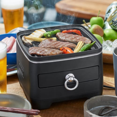 Toffy Hot Skillet K-SK1, Perfect for Camping Cooking at Home, Direct Flame, Heat Retention, Heavy-Duty Skillet, Low-Salt Yakiniku, Waterless Recipes,