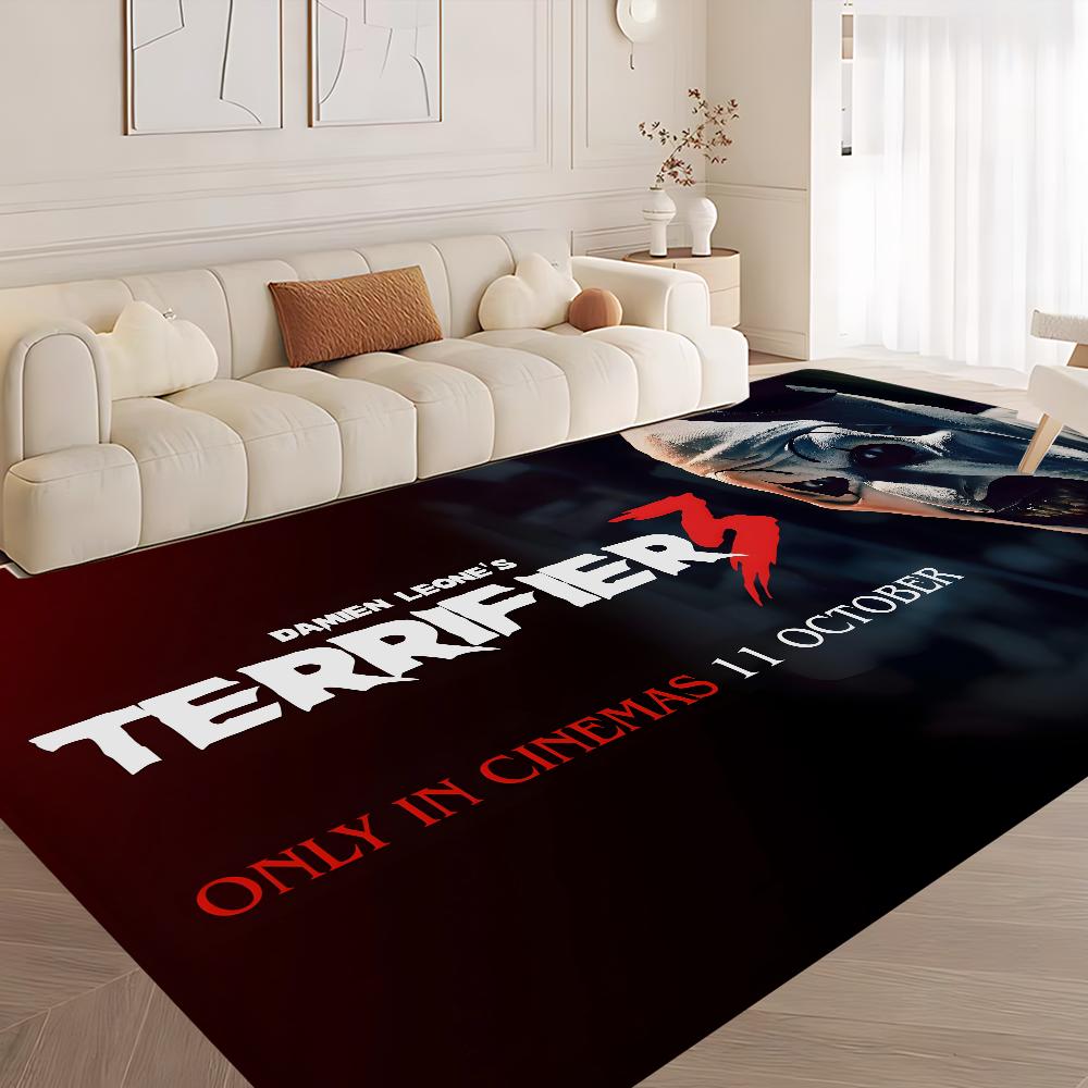 T-Terrifier 3 Skräck Clown Film Badmat Barnrum Sovrumsdekoration Balkong Halkfri Dörrmatta Vardagsrum Alfombra