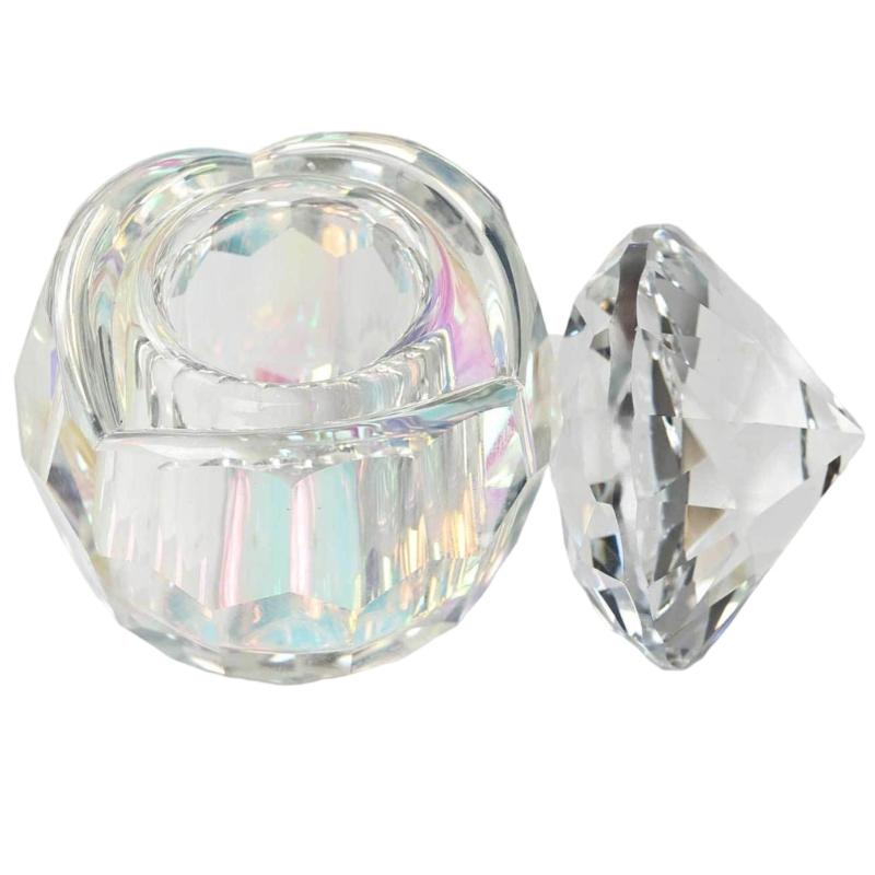 Роскошная искусственная хрустальная кисть-очиститель для ногтей с устойчивыми к царапинам поверхностями, хрустальная стеклянная чаша для салонного использования