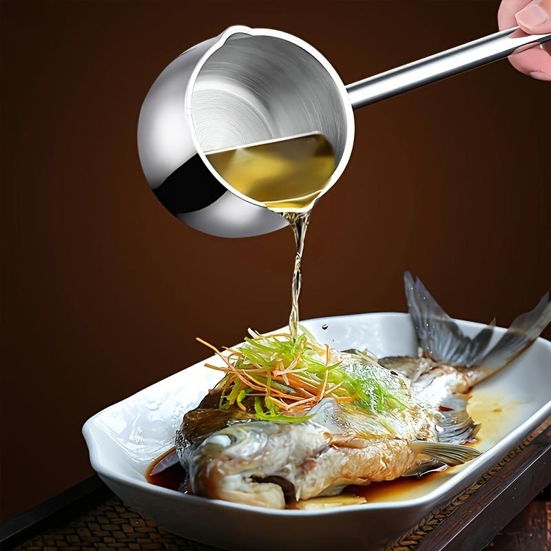 Durable Stainless Steel Mini Pot with Long Handle - Ideal for Heating and Pouring Oil/Milk,Perfect for Home and Outdoor Cooking,Versatile Kitchen Tool