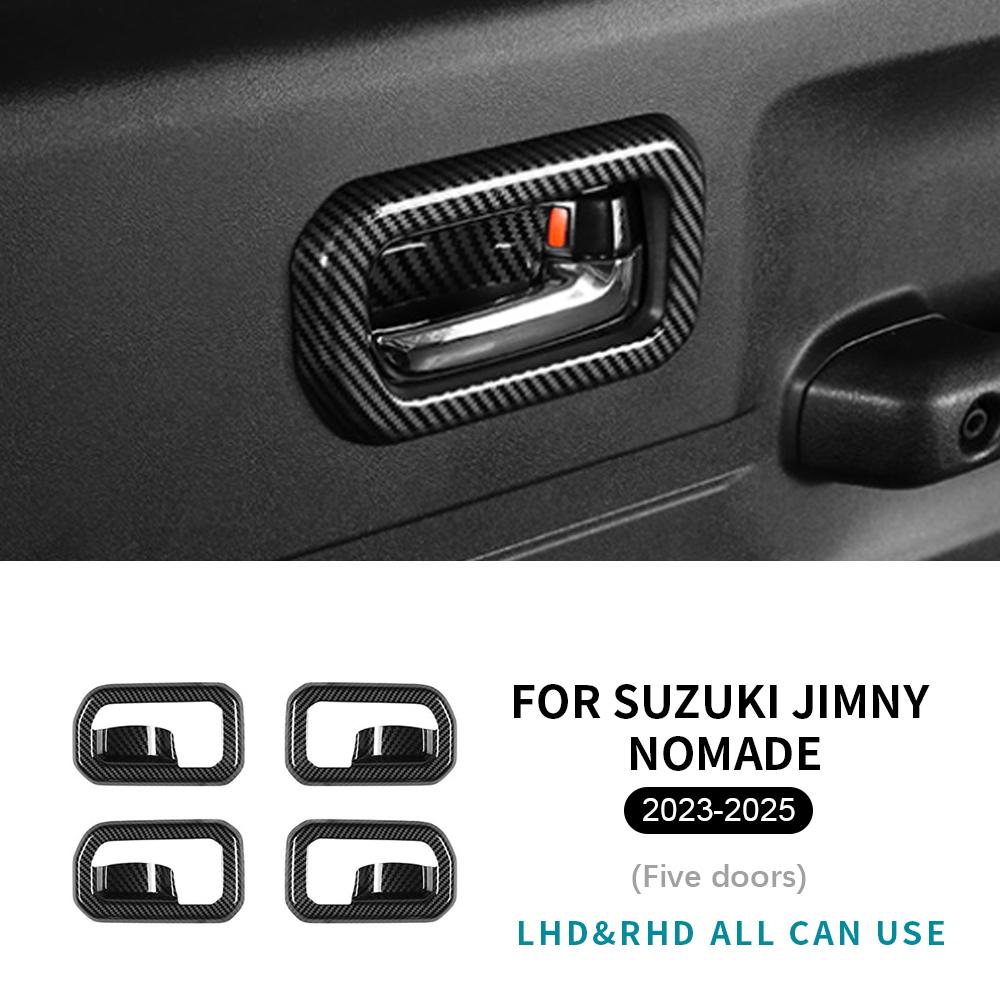 For Suzuki Jimny 3/5-Doors Nomade 18-25 Car Inner Door Pull Handle Cover Trim Auto Handles Frame Protector Interior Accessories