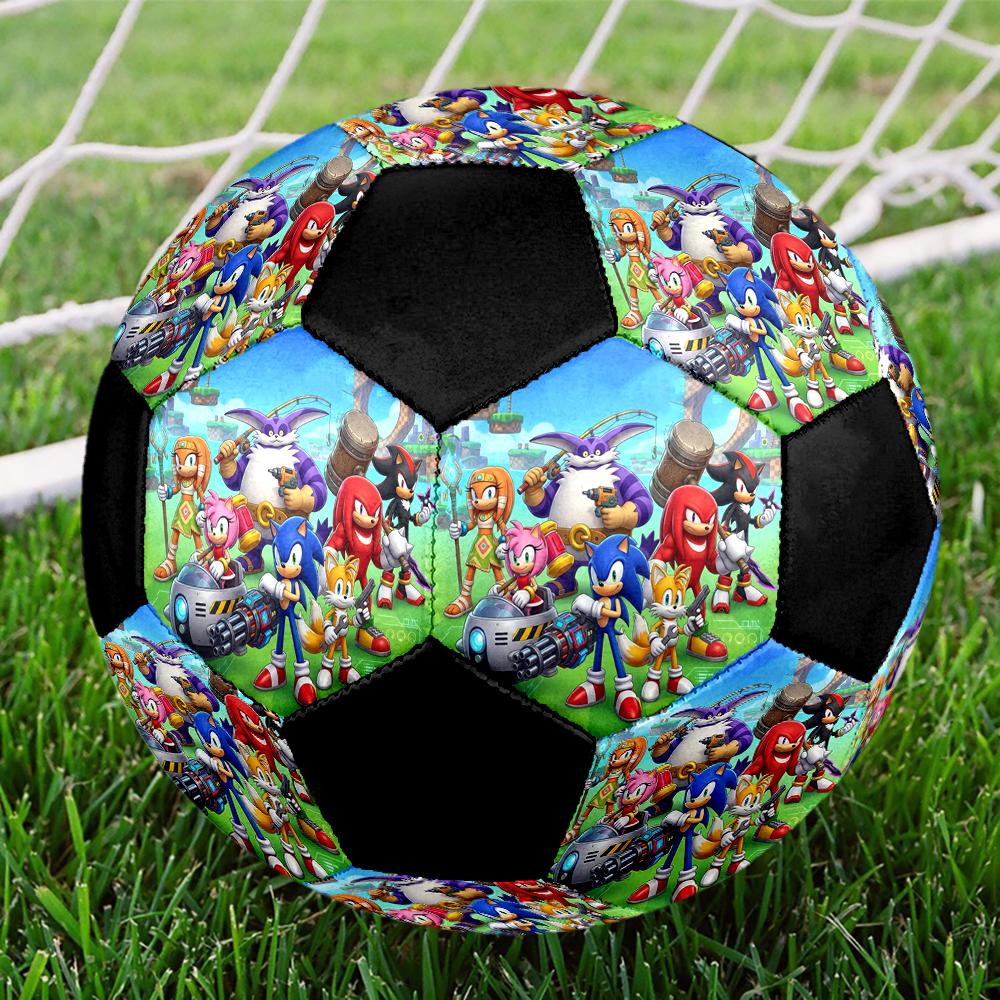 1pc Sonic The Hedgehog Football Soccer Ball Size 5 Indoor Soccer Ball Fashion Colorful Backyard Game -Great For Sports Fans Gift HE84