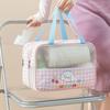 Dry Wet Separation PU Transparent Wash Bag Large Capacity Cosmetic Bag Fitness Training Bag  Women