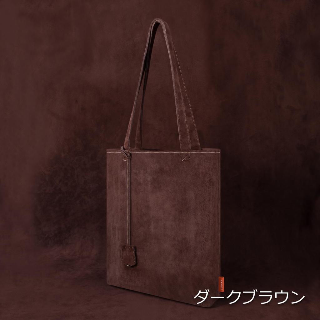 COGURE COSTA Tote Bag, Genuine Leather Suede, Men's and Women's, Shoulder Bag, Handbag, A4 Size, Bottle Holder, Strap, Lightweight, Stylish, Popular