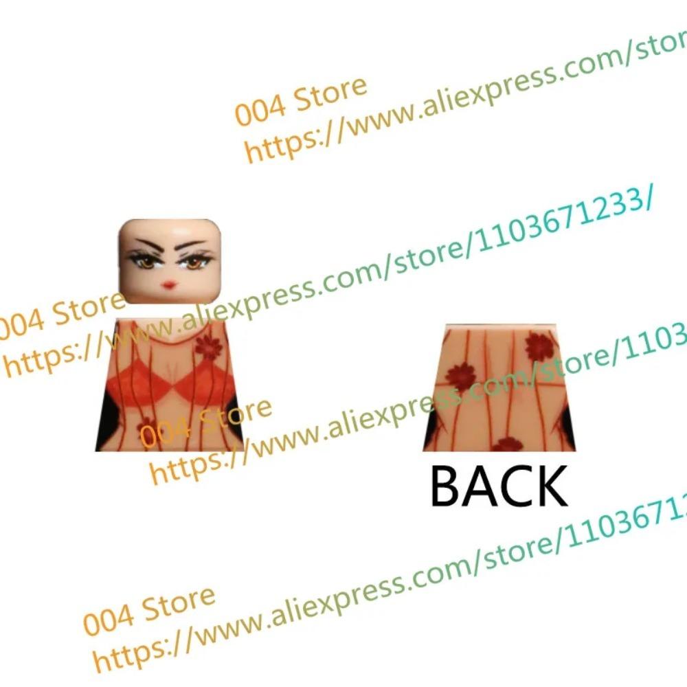 18+ Adult Building Block MOC Anime Action Figure Sexy Model Date Cartoon Swimwear Girl Hair Kit Ornament Toy Gift Collection F31
