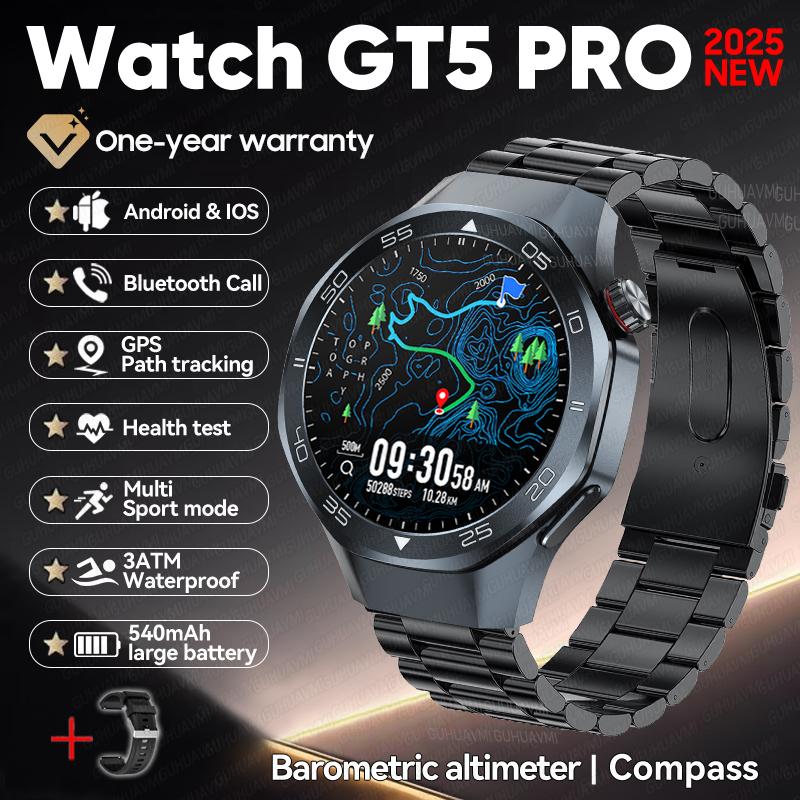 New Outdoors Sports DT5 Smart Watch GPS Positioning Compass 3ATM Waterproof HD AMOLED Screen Bluetooth Call Smartwatch Men