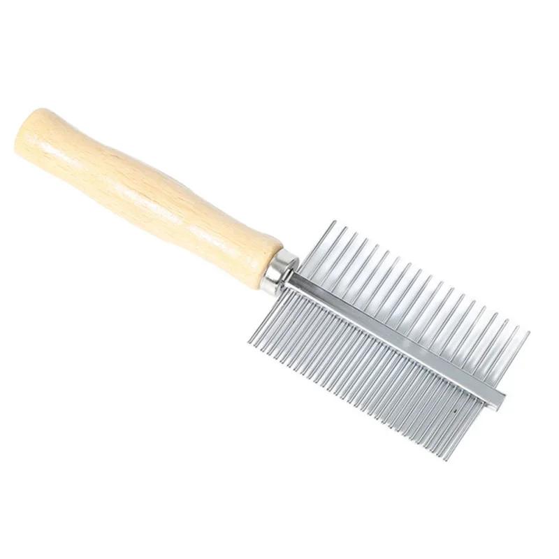 Cat Comb Stainless Steel Cat Brush Dog Hair Brush Wood Handle Pet Hair Remover Cats Comb Pet Grooming Cleaning Tools Accessories