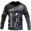 Herren Kapuzenpullover Vintage T-Shirt Herbstkleidung Mechaniker 3D Druck Tops Fashion Street Casual Hoodies Übergroßer Pullover