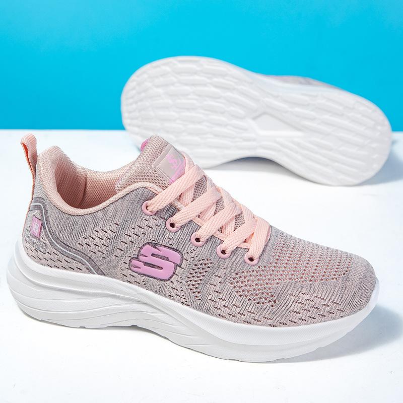 

2024 весна новая простая парная обувь для бега спортивная повседневная обувь легкая и дышащая мужская и женская одинаковая обувь из летящего трикотажа 40