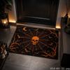 Halloween Pumpkin Spider Skeleton Bat Door Mat Gothic Non-Slip Entry Rug Spooky Floor Carpet Decor