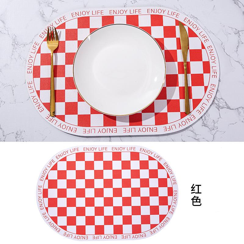 Leather Placemat, Heat Insulation, Anti-scalding, Waterproof and Oil-proof Cushion, Western Food Mat, Coaster, Plate Mat, Pot Mat, Plate Checkerboard