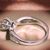 V Chevron Solitaire Ring CopperCZ Paved Promise Engagement Ring for Women Wedding Jewelry