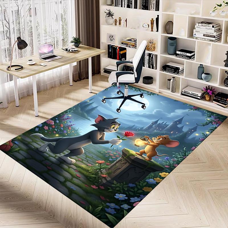 1pc Tom and Jerry Carpet, for Home & Office Decor, Desk Chair Carpet, Festive GiftL1437