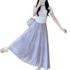 [Chiffon Fabric + Lined] Pink Skirt Women's New Summer Thin Gentle Long Dress Showing Thin Cake