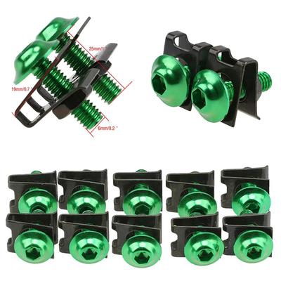 10PCS 6mm Universal Motorcycle Fairing Body Bolts Scooter Nuts Bolts M6 Spire Speed Fastener Clips Screw Spring Bolts Nuts