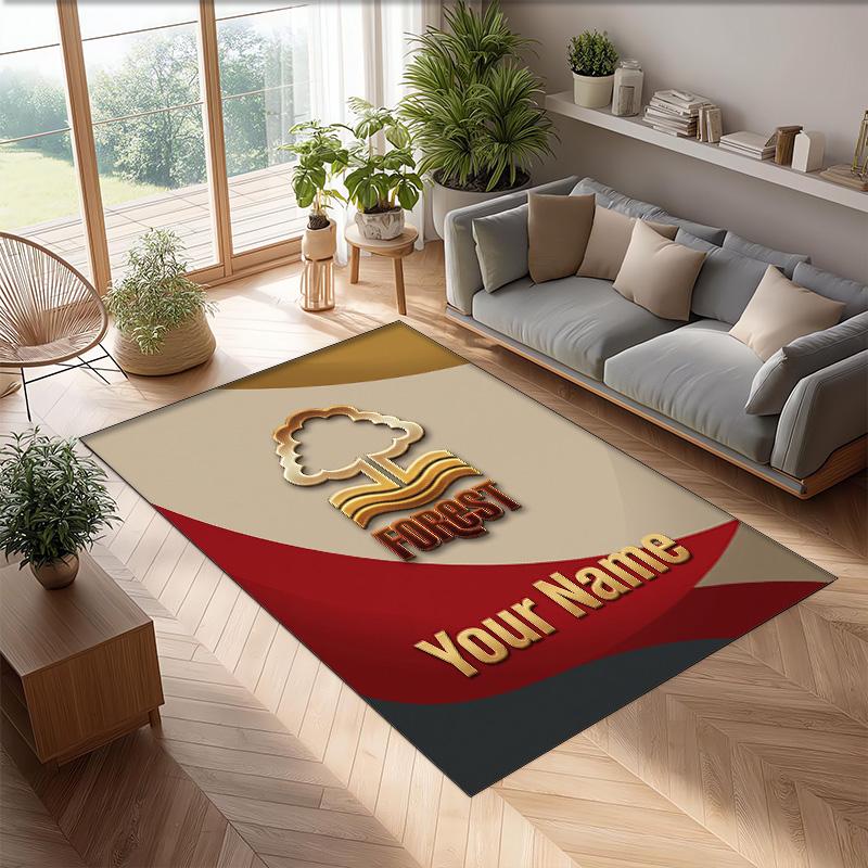 Nottingham Forest FC Printed Crystal Velvet Rug Non‑Slip Crystal Velvet Carpet For Sofa Bedroom Indoor Home Decoration
