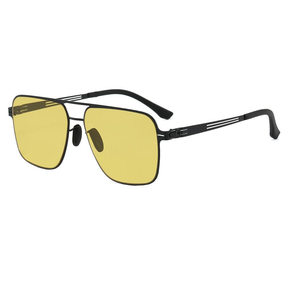 Steel leather no screw fashion unisex sunglasses UV protection casual style, sunscreen sunglasses