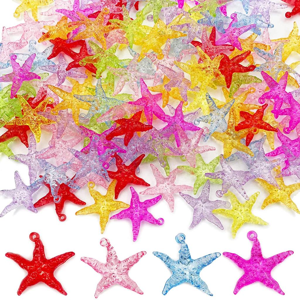 Cristal din piatră prețioasă acrilică în diverse culori, temă de plajă, umplutură de vază cu stea de mare, favor de petrecere, decor de nuntă, centru de vază de masă