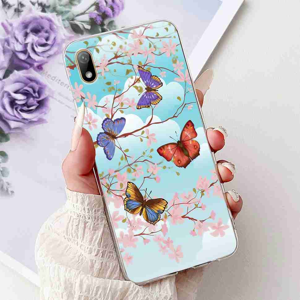 For Huawei Y5 2019 AMN-LX1 Case Colorful Butterfly Flowers Soft Silicone TPU Back Cover For Huawei Y5 Y5 AMN-LX2 AMN-LX3 Bumper